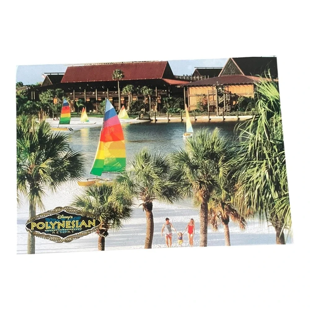 Vintage Disney's Polynesian Village Resort Postcard Walt Disney World Florida